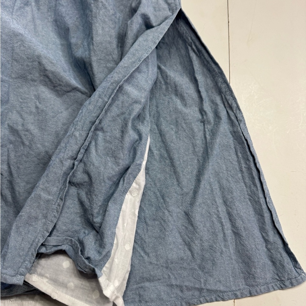 Nanette Lepore Chambray Button Pocket A Line Sun Dress Size 2 Stitching Detail - Picture 6 of 9